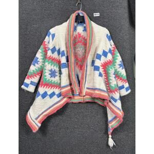 Lauren Ralph Lauren Southwestern Cardigan Sweater Womens S/M Geometric Intarsia